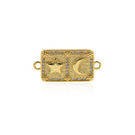 Personalized Jewelry-Rectangular Star Moon Connector-Jewelry Accessories  32x15mm