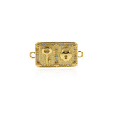 Personality Jewelry-Rectangular Micro Pavé Lock Connector-Jewelry Accessories  32x15mm