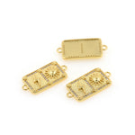 Personalized Jewelry-Rectangular Micropave Lightning Solar Connector-Jewelry Accessories   32x15mm