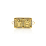 Personality Jewelry-Rectangular Micropavé Connector for Boys and Girls-Jewelry Accessories  32x15mm