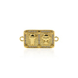 Personality Jewelry-Rectangular Micropavé Connector for Boys and Girls-Jewelry Accessories  32x15mm