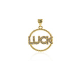 Personalized Jewelry-Micropavé Round Pendant-Jewelry Accessories  19x20mm