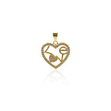Individualism Jewelry-Hollow Micropavé Heart Pendant-Jewelry Accessories  19x19mm