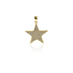 Exquisite Micropavé Star Pendant-DIY Jewelry Accessories   23x24mm