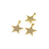 Exquisite Micropavé Star Pendant-DIY Jewelry Accessories   23x24mm