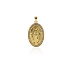 Delicate Micropavé Oval Virgin Mary Pendant-DIY Jewelry Accessories   20x33mm