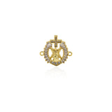 Shiny Micropavé Cross-Maria Connector-DIY Jewelry Accessories   19x18mm