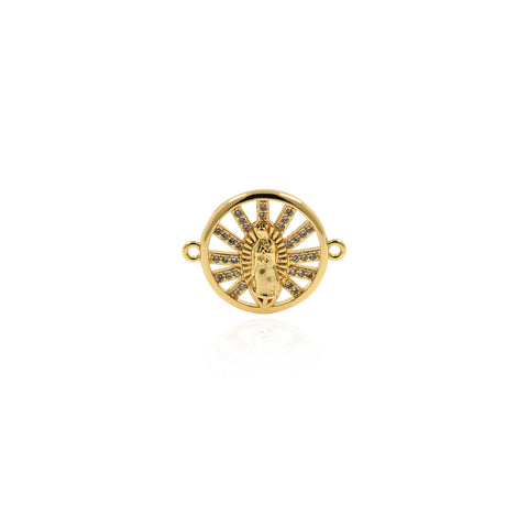 Shiny Round Hollow Maria Pendant-DIY Jewelry Accessories   21x17mm