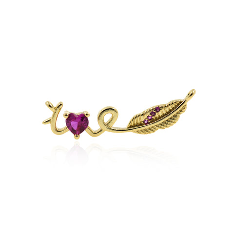 Shiny Feather Shape LOVE Connector-DIY Jewelry Accessories  30x6mm
