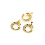Shiny Micropavé Leopard Pendant-DIY Jewelry Accessories   22x25mm