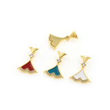 Minimalist Enamel Dress Pendant-Gifts for Lovers-DIY Jewelry Accessories   17x24mm