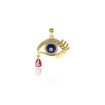 Delicate Evil Eye-Micropavé Evil Eye-DIY Jewelry Accessories  24.5x27mm