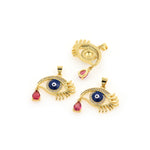 Delicate Evil Eye-Micropavé Evil Eye-DIY Jewelry Accessories  24.5x27mm