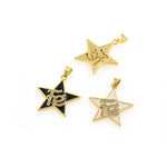 Exquisite Enamel Star Pendant-DIY Jewelry Accessories   25x26.5mm