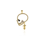 Exquisite Micropavé Hollow Skull Pendant-DIY Jewelry Accessories   26x43mm