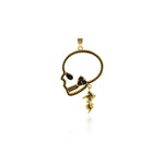 Exquisite Micropavé Hollow Skull Pendant-DIY Jewelry Accessories   26x43mm