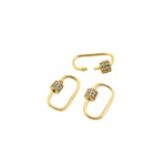 Shiny Micropave Carabiner-DIY Jewelry Making Accessories   15x9mm