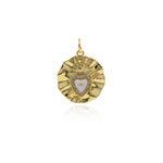 Individualism Jewelry-Micropavé Enamel Heart Shaped Evil Eye Pendant-DIY Jewelry Accessories   19x22mm
