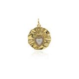Individualism Jewelry-Micropavé Enamel Heart Shaped Evil Eye Pendant-DIY Jewelry Accessories   19x22mm