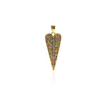 Individualism Jewelry-Micropavé Heart Pendant-DIY Jewelry Accessories  13x31.5mm
