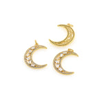 Individualism Jewelry-Micropavé Moon Pendant-DIY Jewelry Accessories  20x26.5mm