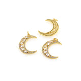 Individualism Jewelry-Micropavé Moon Pendant-DIY Jewelry Accessories  20x26.5mm