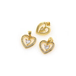 Individualism Jewelry-Micropavé Heart Shaped Hollow Pendant-DIY Jewelry Accessories   16x16mm
