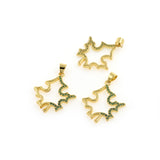 Individualism Jewelry-Micropavé Maple Leaf Shaped Hollow Pendant-DIY Jewelry Accessories   23x26mm