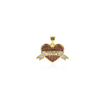 Individualism Jewelry-Micropavé Heart-shaped MOM Pendant-DIY Jewelry Accessories   25x15mm