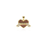 Individualism Jewelry-Micropavé Heart-shaped MOM Pendant-DIY Jewelry Accessories   25x15mm