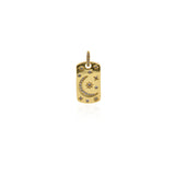 Individualism Jewelry-Micropavé Rectangular Moon Pendant-DIY Jewelry Accessories   13.5x25mm
