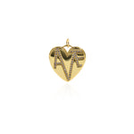 Individualism Jewelry-Exquisite Micropavé Heart Pendant-DIY Jewelry Accessories   20x22mm