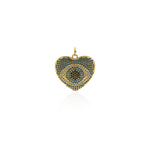 Individualism Jewelry-Heart Shaped Evil Eye Pendant-DIY Jewelry Accessories   22x21mm