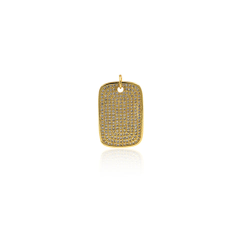 Individualism Jewelry-Rectangular Micropavé Pendant-DIY Jewelry Accessories  16x25mm