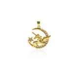 Individualism Jewelry-Exquisite Micropavé Unicorn Pendant-DIY Jewelry Accessories   25x27mm