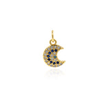 Individualism Jewelry-Micropavé Moon Pendant-DIY Jewelry Accessories   9x12mm