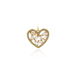 Individualism Jewelry-Micropavé Heart Shaped Zircon Pendant-DIY Jewelry Accessories   24x22mm