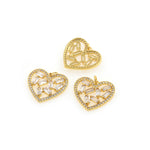 Individualism Jewelry-Micropavé Heart Shaped Zircon Pendant-DIY Jewelry Accessories   24x22mm