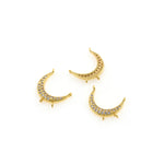 Individualism Jewelry-Micro Pavé Moon Connector-DIY Jewelry Accessories   17x15mm