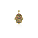Individualism Jewelry-Micropavé Hamsa Pendant-DIY Jewelry Accessories  21.5x26.5mm