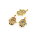 Individualism Jewelry-Micropavé Hamsa Pendant-DIY Jewelry Accessories  21.5x26.5mm