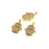Individualism Jewelry-Micropavé Hamsa Pendant-DIY Jewelry Accessories  21.5x26.5mm