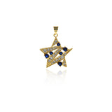 Individualism Jewelry-Exquisite Micropavé Star Pendant-DIY Jewelry Accessories   24x25mm