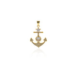 Individualism Jewelry-Exquisite Micropavé Anchor Pendant-DIY Jewelry Accessories  20.5x29mm