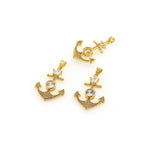 Individualism Jewelry-Exquisite Micropavé Anchor Pendant-DIY Jewelry Accessories  20.5x29mm