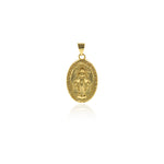 Delicate Oval Virgin Mary Pendant-Individualism Jewelry   15.5x25mm