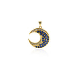 Exquisite Micropavé Moon Pendant Pendant-Individualism Jewelry   24x27mm