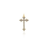 Shiny Cross Zircon Pendant-DIY Jewelry Making Accessories   30x53mm