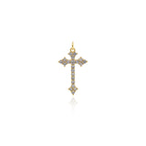 Shiny Cross Zircon Pendant-DIY Jewelry Making Accessories   30x53mm