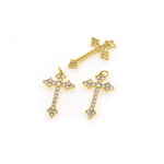 Shiny Cross Zircon Pendant-DIY Jewelry Making Accessories   30x53mm